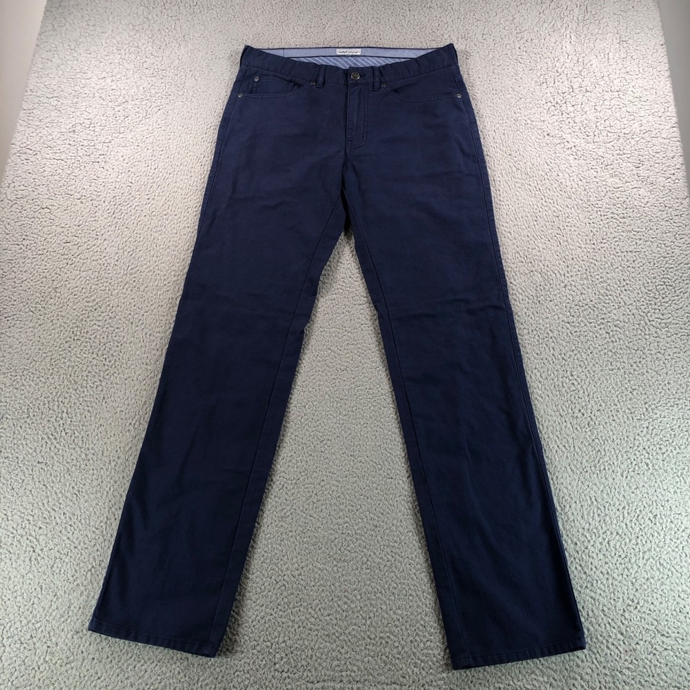 Peter Millar Pants Mens 32x33 Mens Blue Ultimate Sateen 5 Pocket Stretch Golf